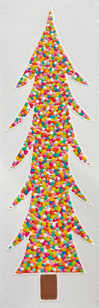 Funky Handpainted Skinny Christmas Tree