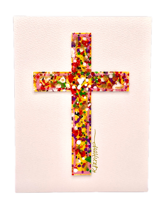 Handpainted Cross Blank Note Card