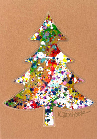 Handpainted Christmas Tree Blank Notebook