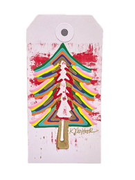 Large Handpainted Christmas Tree Gift Tags Pkg. of 5