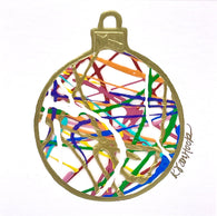 Handpainted Mini Christmas Ornament on Paper