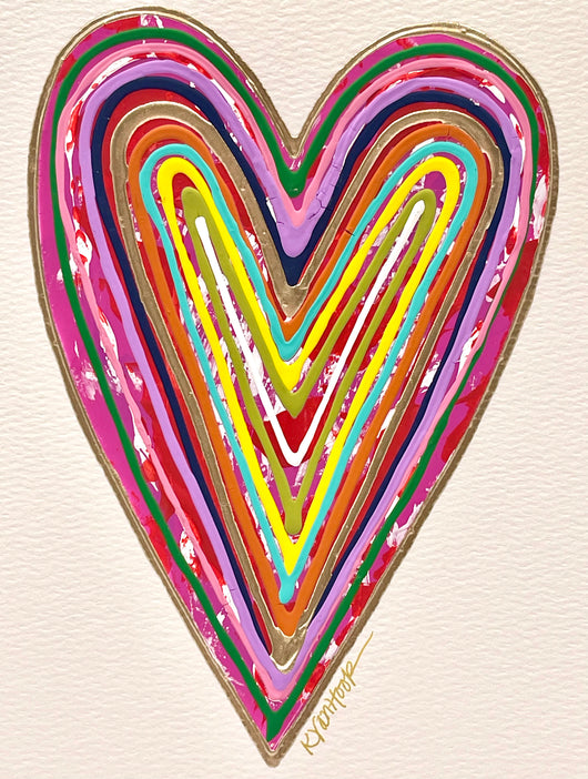 Fuschia Heart on Paper