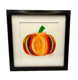 Framed Pumpkin w/Glass Beads