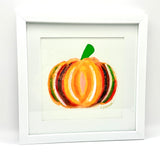 Framed Pumpkin w/Glass Beads