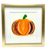 Framed Pumpkin w/Glass Beads