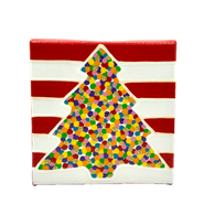 Red and White Striped Christmas Tree